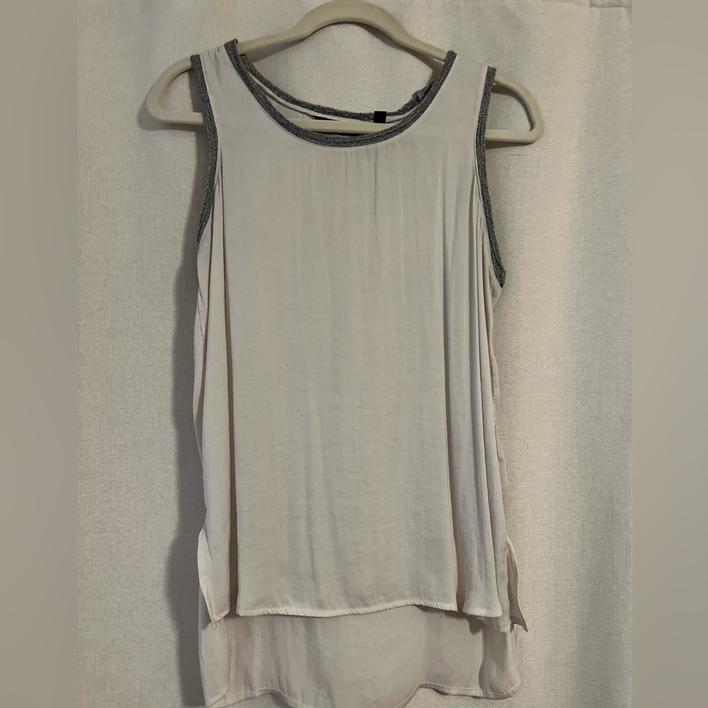 Cream Satin Workwear Top